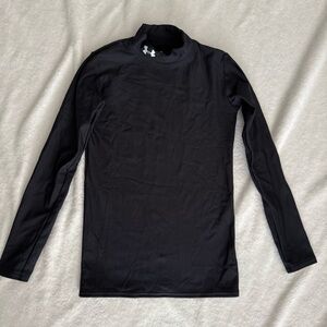 Under Armour Black Cold Gear Mock Neck Long Sleeve Shirt XL